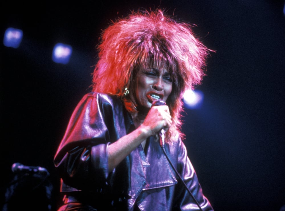 American singer Tina Turner on stage at Wembley Arena, London, March 1985. (Photo by Graham Wiltshire/Hulton Archive/Getty Images)