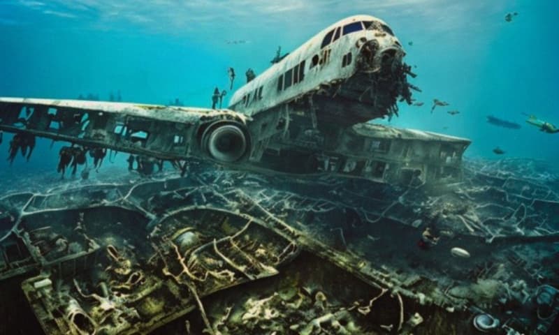 Des plongeurs font une trouvaille sous-marine étonnante : un avion enfoui dans les profondeurs abyssales. Leur expression se transforme lorsqu’ils explorent l’intérieur de l’épave.